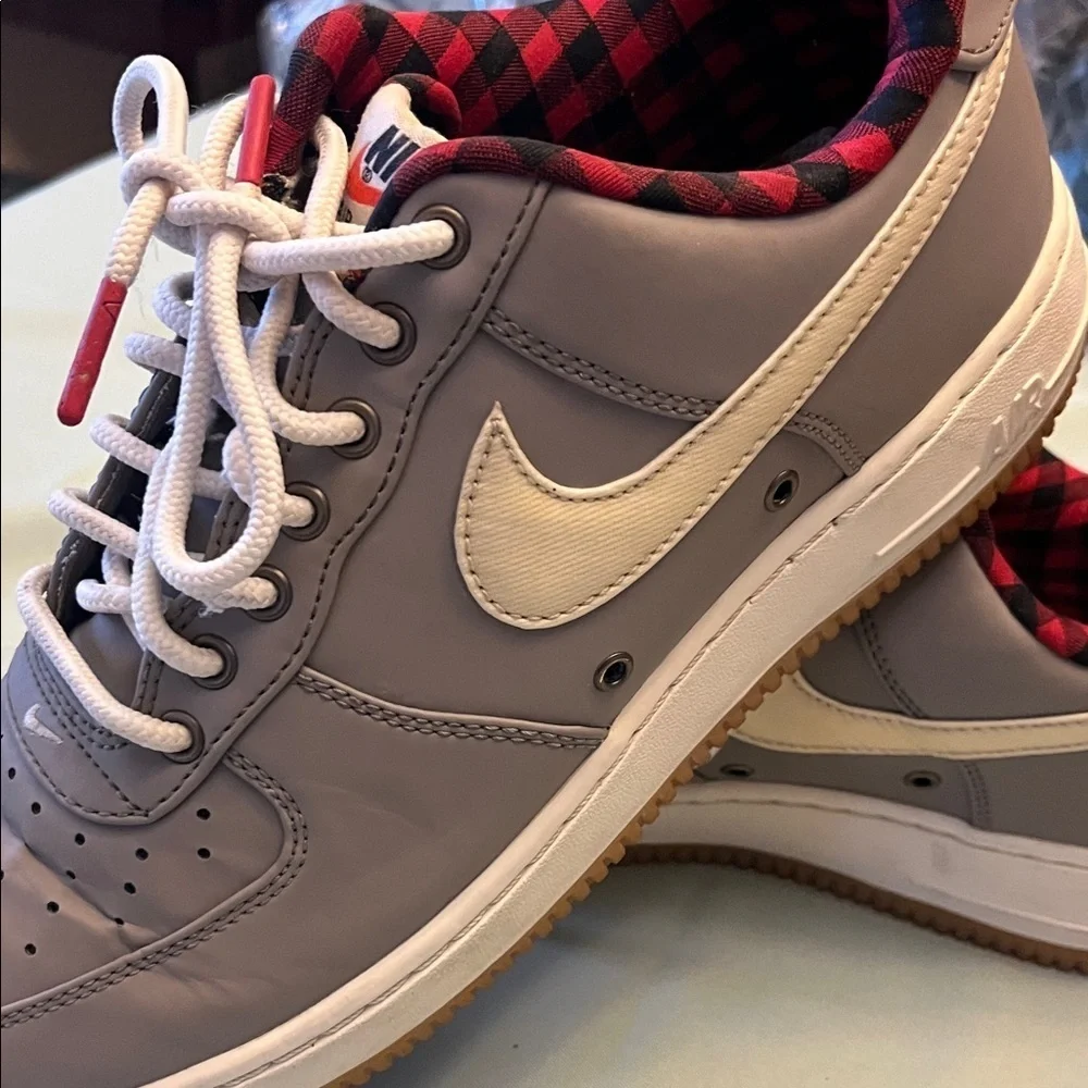Nike Air Force 1 Gray and Red Sneakers size 8.5